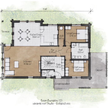 BISON Bungalow mit Studio Grundriss EG